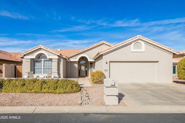 view of front of home with a garage