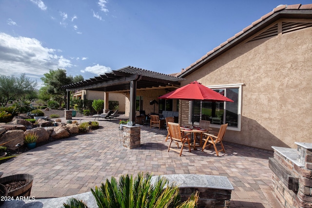 view of patio / terrace with a pergola