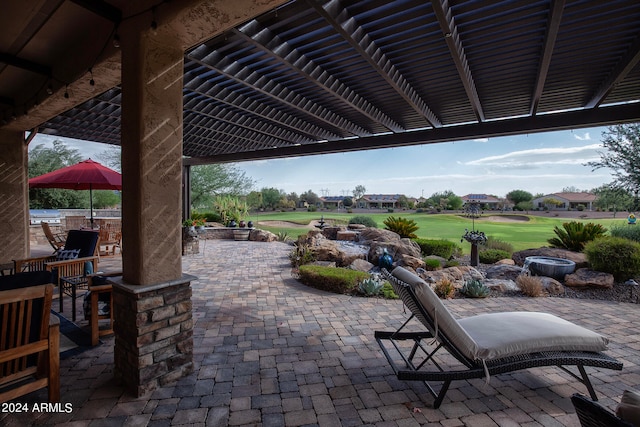 view of patio with a pergola