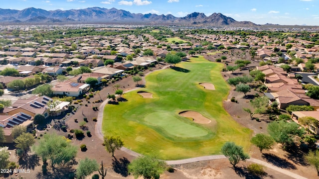 aerial view with a mountain view