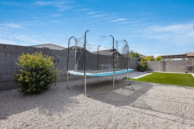 exterior space with a trampoline