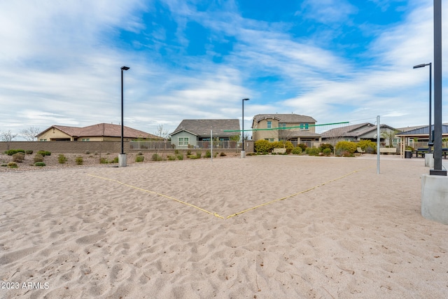 view of community featuring volleyball court