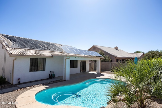 view of pool featuring a fenced in pool, a patio, and a fenced backyard