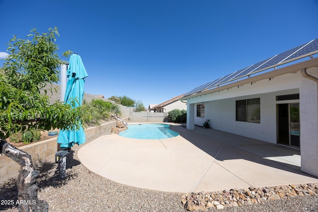 view of pool featuring a patio, a fenced in pool, and a fenced backyard