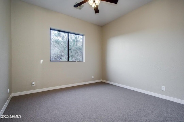 16569 E Trevino Dr, Fountain Hills, AZ 85268 - spare room featuring a ceiling fan and dark colored carpet