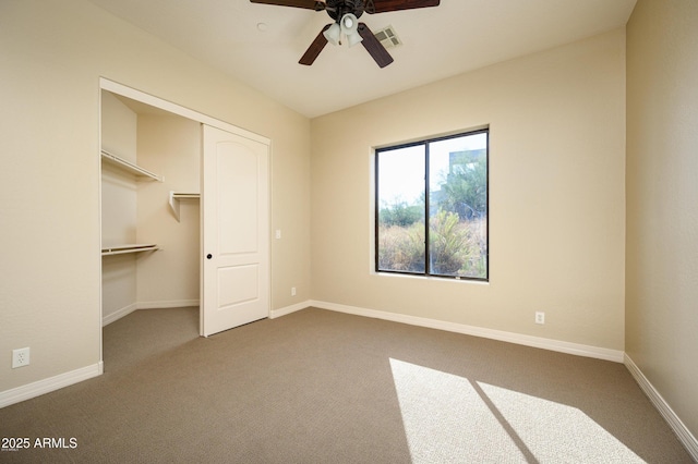 16569 E Trevino Dr, Fountain Hills, AZ 85268 - unfurnished bedroom with carpet floors, a closet, and a ceiling fan