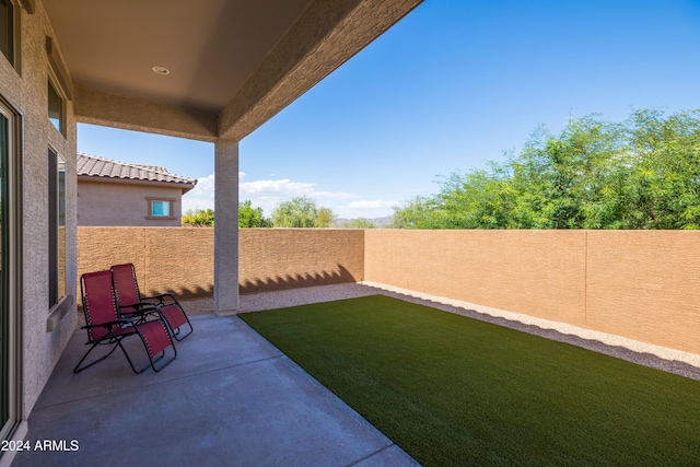 view of yard with a patio area