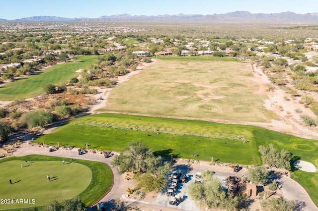 drone / aerial view with a mountain view