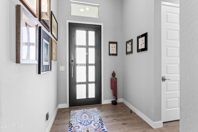 foyer featuring light wood-type flooring