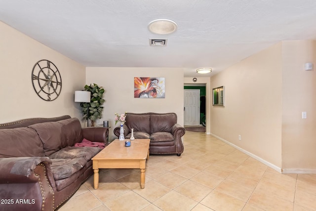 view of tiled living room