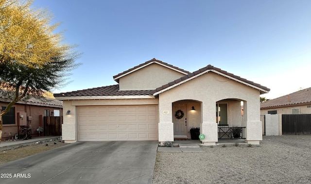 view of front facade with a garage