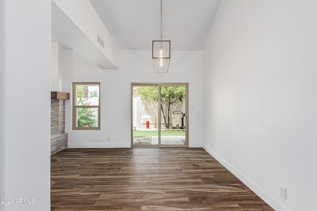 interior space featuring dark hardwood / wood-style floors