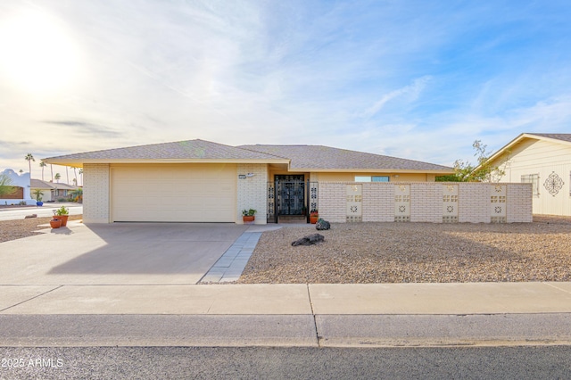 view of front of house with a garage