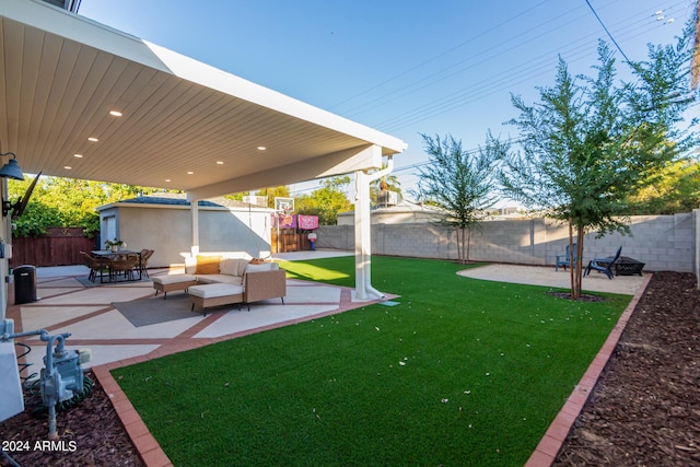 view of yard with a patio and an outdoor hangout area