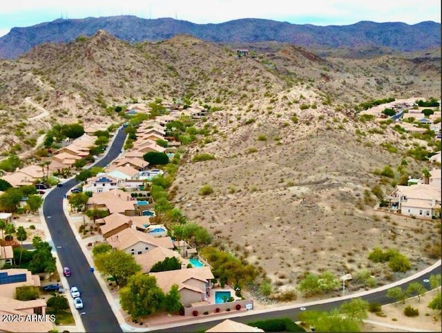 bird's eye view featuring a mountain view