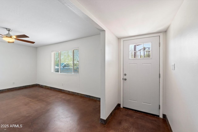 3814 E Poinsettia Dr, Phoenix, AZ 85028 - foyer featuring baseboards, finished concrete floors, and ceiling fan