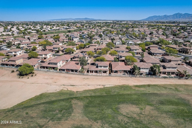 aerial view with a mountain view