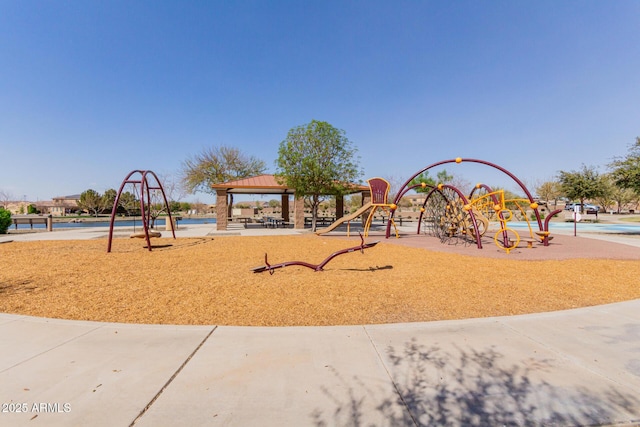 view of playground featuring a gazebo