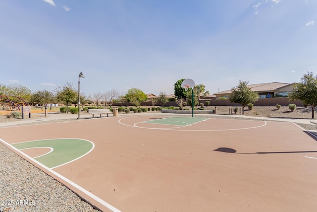 view of sport court featuring community basketball court