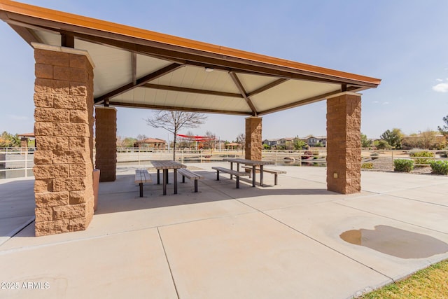 view of community with a gazebo