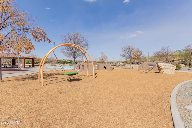 view of playground with a gazebo