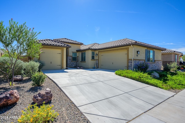 view of front of house with a garage