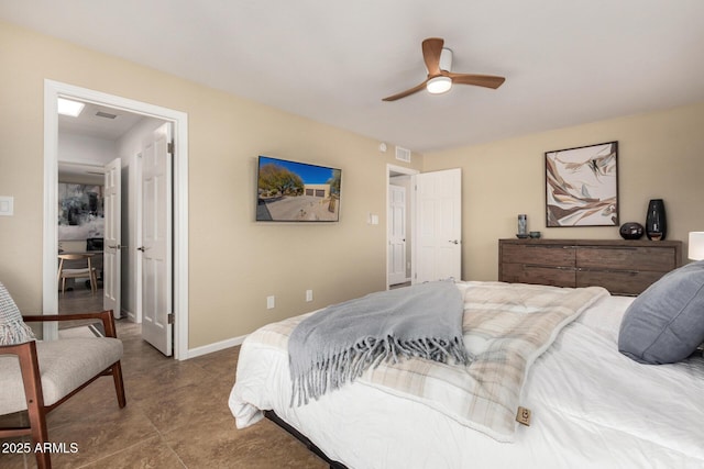 bedroom with ceiling fan