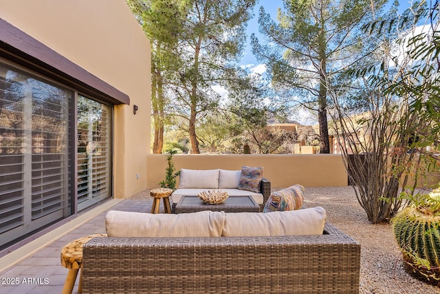 view of patio with an outdoor hangout area