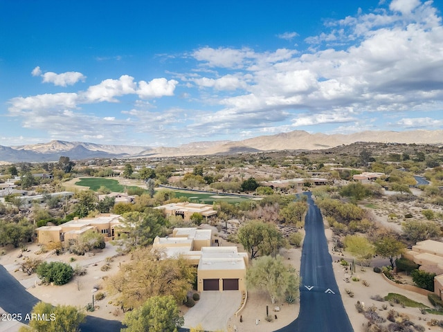 drone / aerial view with a mountain view