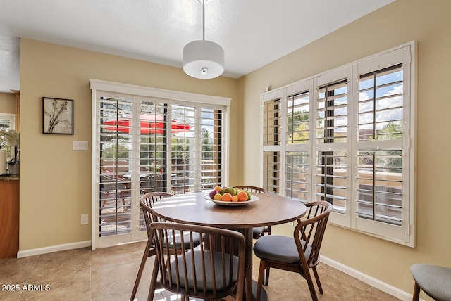 view of tiled dining area