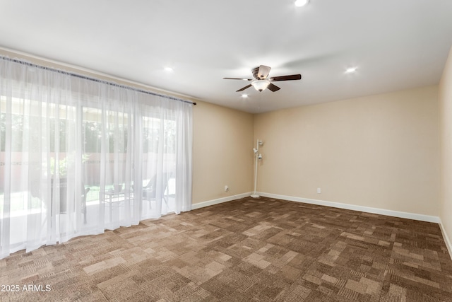 6009 W Medlock Dr, Glendale, AZ 85301 - carpeted empty room featuring ceiling fan and recessed lighting
