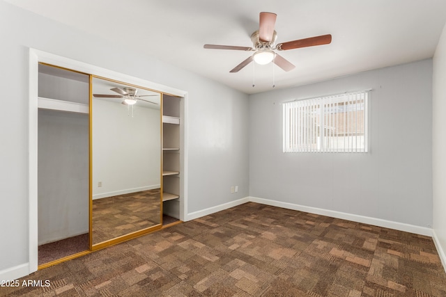 6009 W Medlock Dr, Glendale, AZ 85301 - unfurnished bedroom featuring carpet floors, a closet, and a ceiling fan