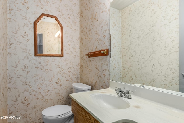 6009 W Medlock Dr, Glendale, AZ 85301 - bathroom with wallpapered walls and vanity