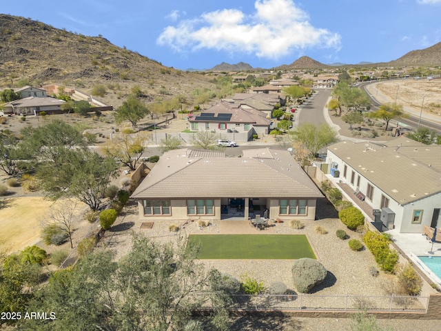 aerial view with a mountain view