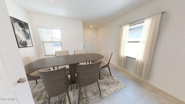 view of tiled dining area