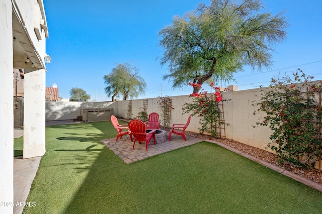 view of yard with a patio area