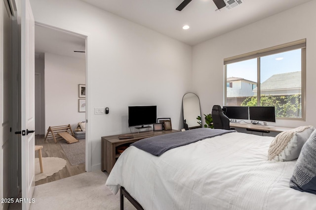 6356 S Granite St, Gilbert, AZ 85298 - bedroom featuring recessed lighting, an office area, and a ceiling fan