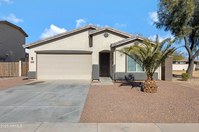 view of front facade with a garage