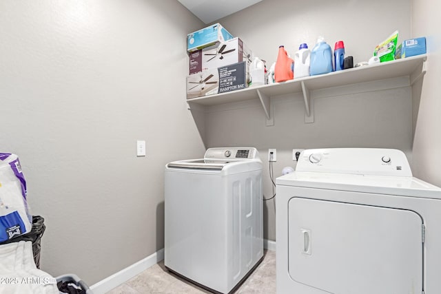 18800 W Madison St, Buckeye, AZ 85326 - clothes washing area featuring washer and dryer, laundry area, and baseboards