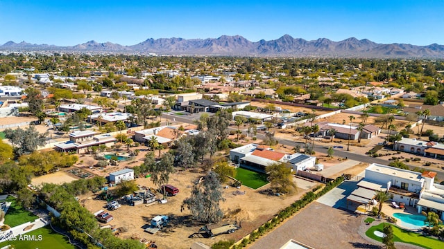 bird's eye view with a mountain view