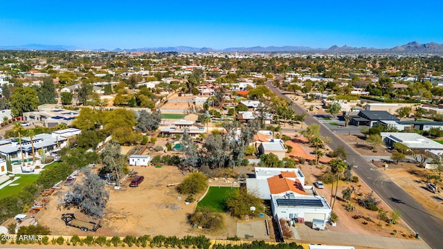 aerial view with a residential view and a mountain view