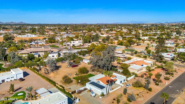 aerial view with a residential view and a mountain view