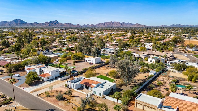 aerial view with a residential view and a mountain view