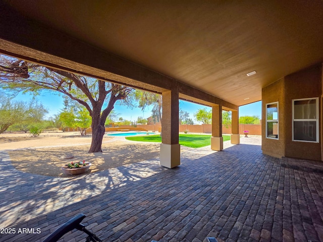 view of patio / terrace featuring a fenced backyard