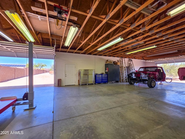 view of garage