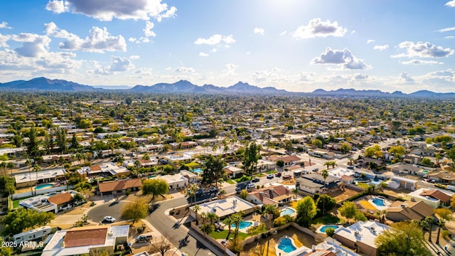 bird's eye view featuring a mountain view