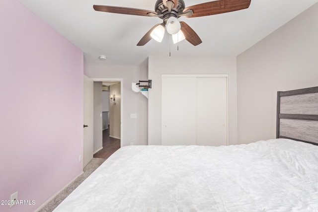 3821 N 125th Dr, Avondale, AZ 85392 - bedroom with a closet and a ceiling fan