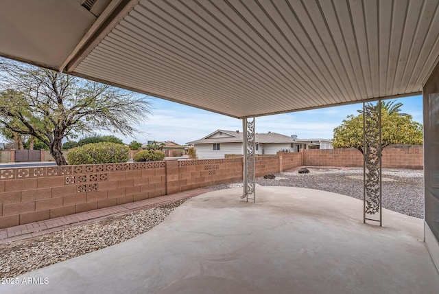 view of patio featuring a fenced backyard