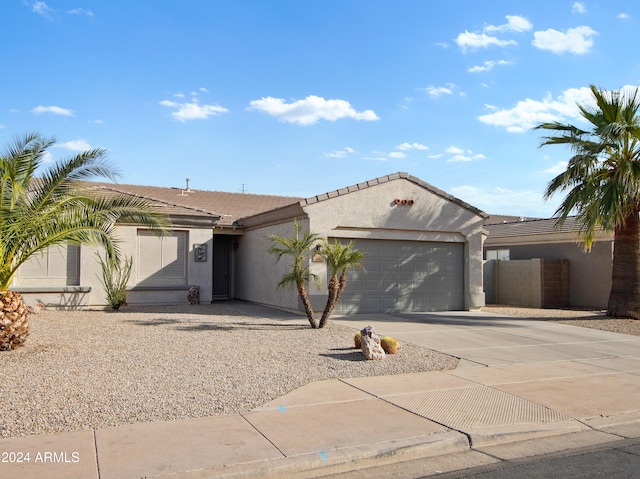 view of front of home with a garage