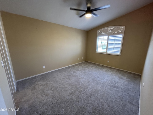 20713 N 56th Ave, Glendale, AZ 85308 - carpeted spare room featuring a ceiling fan, lofted ceiling, and baseboards